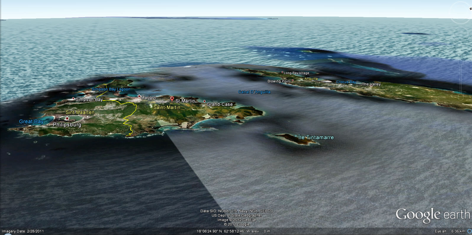 Saint Martin earth Map